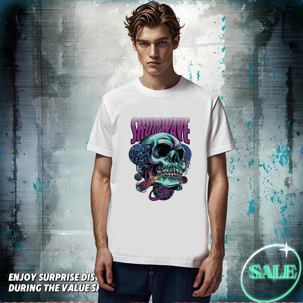 Cool T Shirts Men 100% Cotton 230g skull Sport White Plus Size O Neck Short Sleeves Men Tees Casual New Tees Shirts
