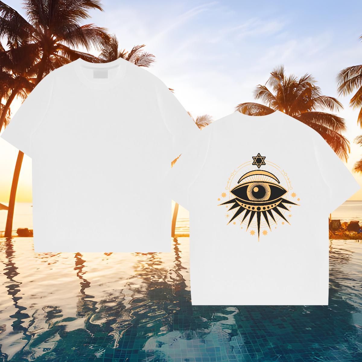 Classic Mens T Shirts 100% Cotton 230g eyes Anime Printing Street Plus Size Custom Breathable Men Tops Tees Free Shipping Tee Shirt