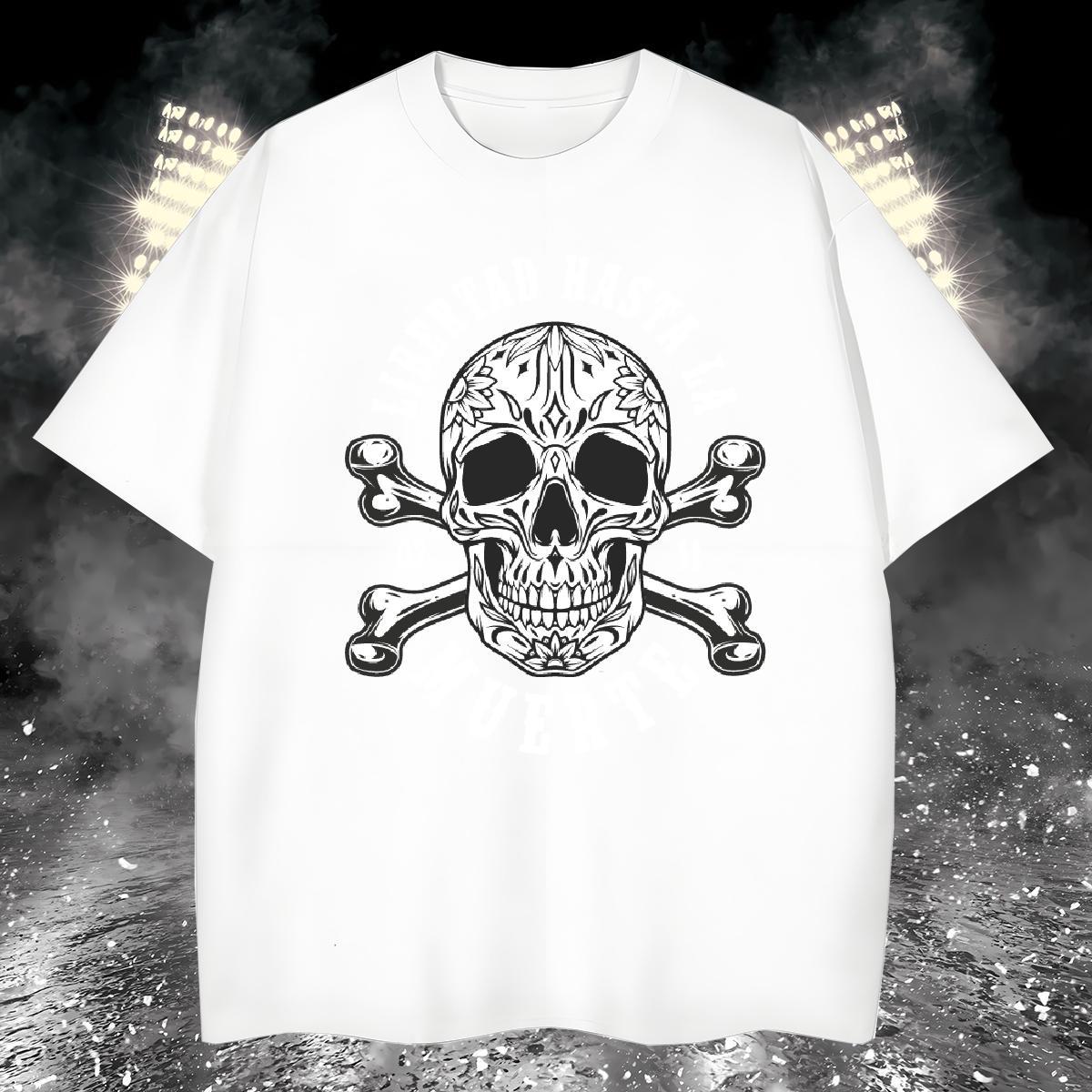 Soft T Shirt For Man 230g 100% Cotton skull Sport Graphic Breathable Soft Tshirts 2024 DIY Tees Shirts