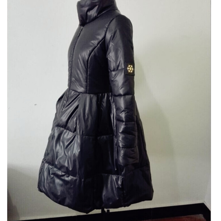 New Womens Long Style New Large Swing Down Cotton Jacket