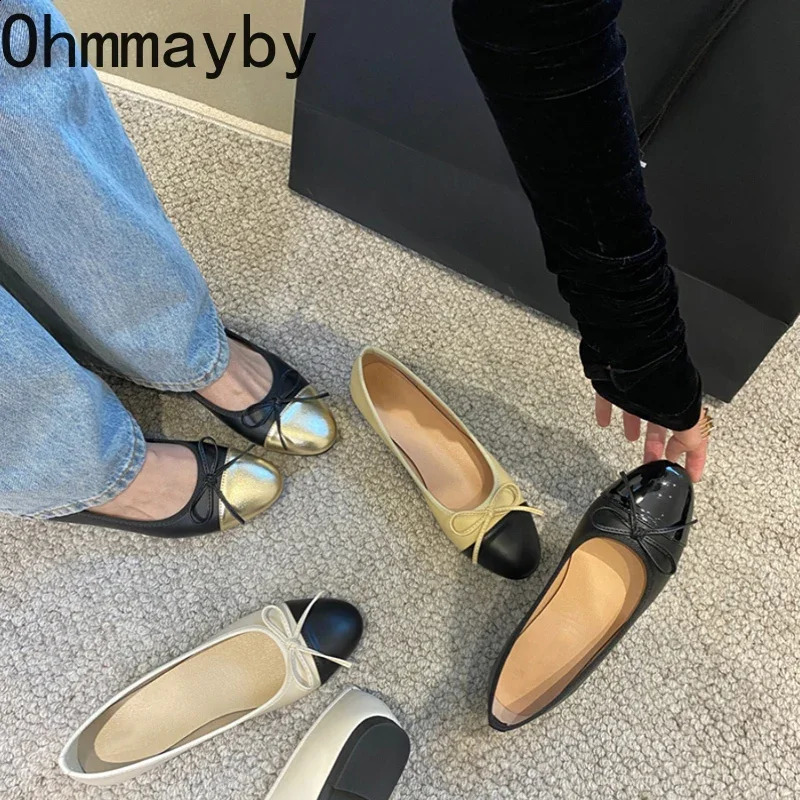 Slip On Women Mary Jane Shoes Fashion Shallow Butterfly-knot Ladies Comfort Mix Colors Walking Flats Footwear 240826