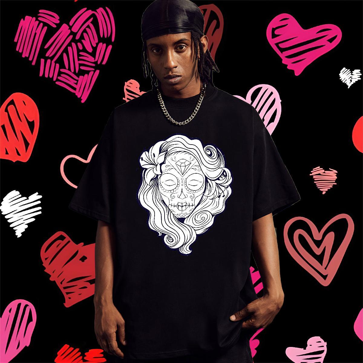 Brand Man T Shirts 230g 100% Cotton skull Casual Beach Plus Size Cartoon Breathable Crew Neck Men Tees New Designer Tops Shirt