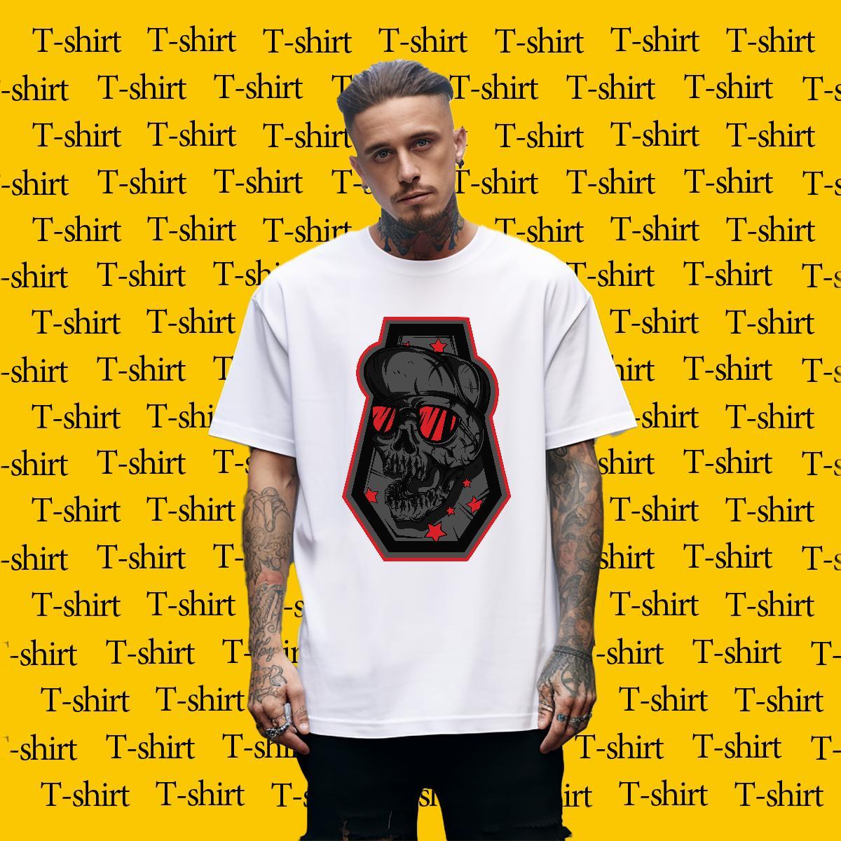 Designer T Shirt For Man 230g Cotton skull Sport Custom Big Size Breathable Short Sleeve Tshirts Stylist Clothings