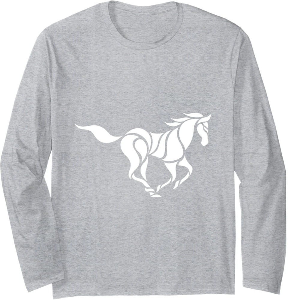Long Sleeve Shirts for Men sweatshirt Horse Lovers Gift Feeling Free Riding Wild Horse Run Away Long Sleeve Tee Streetwear Casual tops clothes