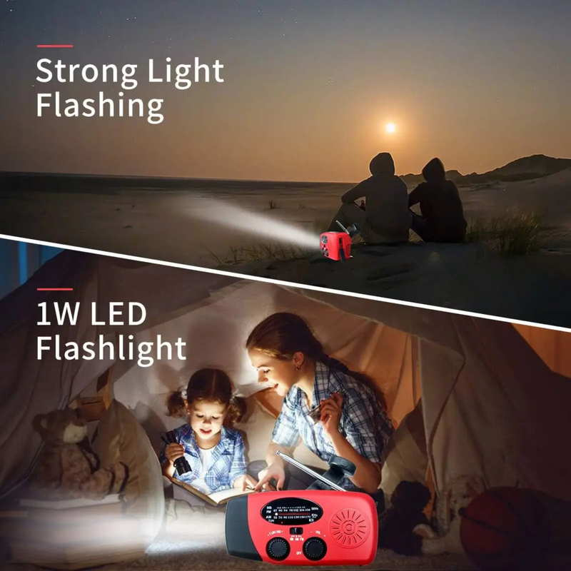 2026 Crank Solar Weather Radio, Emergency Portable AM FM NOAA Radio with Flashlight, 2000mAh Phone Charger, SOS Alarm dh910320090