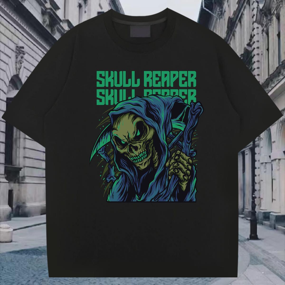 Cool Design T-Shirts for Men 230g Pure Cotton skull Street Casual Customized Print Breathable Crew Neck Mens Tshirts 2024 Designer Tops Tees