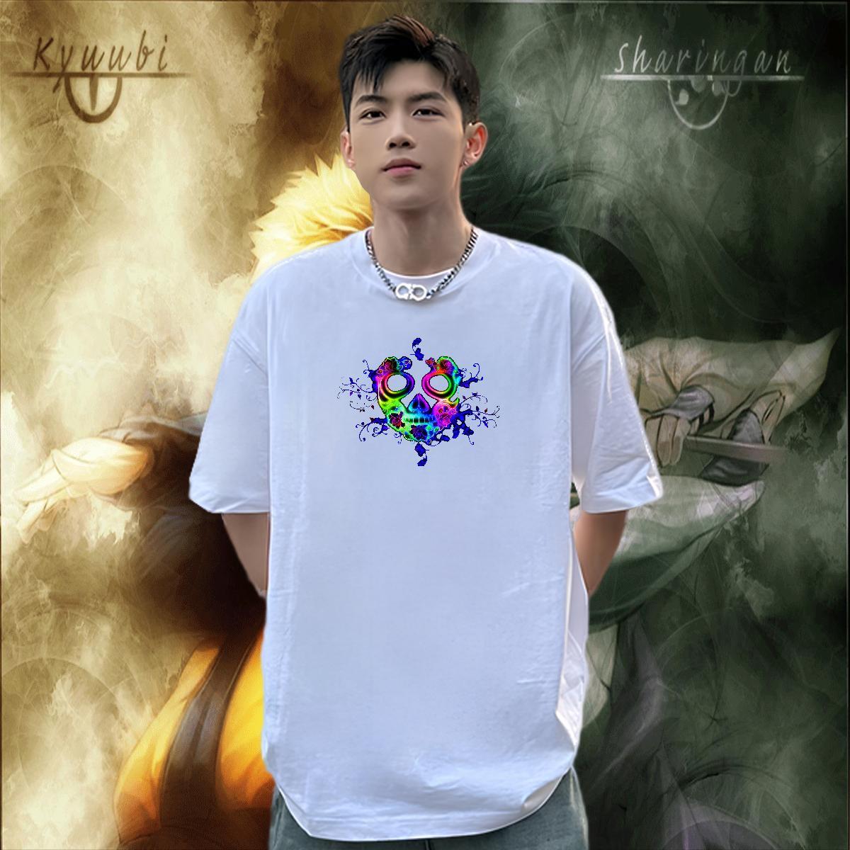 Comfortable T Shirts Men 230g Pure Cotton skull Street wear Hip Hop Plus Size Cartoon Breathable Soft Mens Tshirts Customized Clothes
