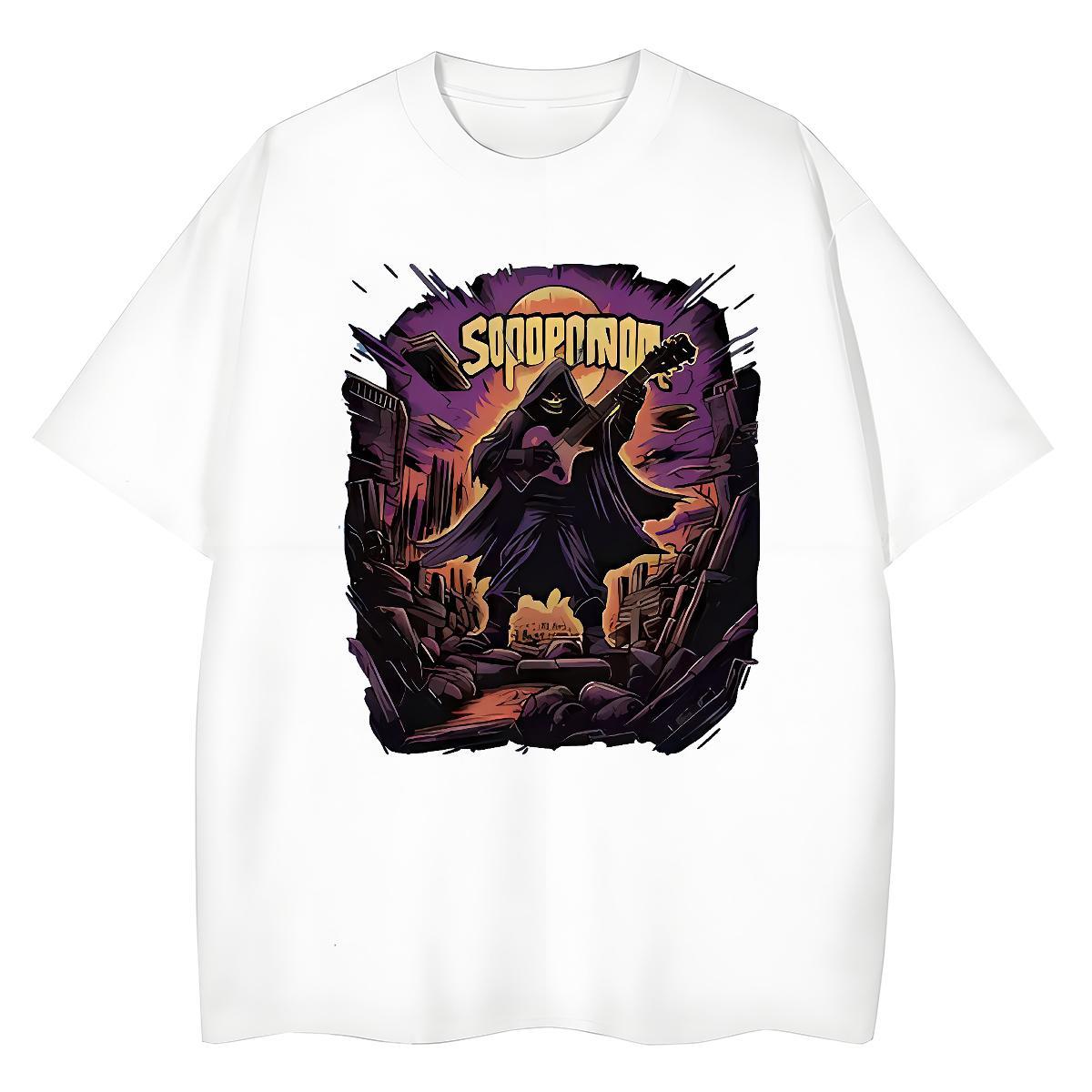 Brand Man T Shirts 230g Cotton guitar Daily Outfit Asian Size Round Neck Short Sleeve Couples T Shirts DIY Top Tees