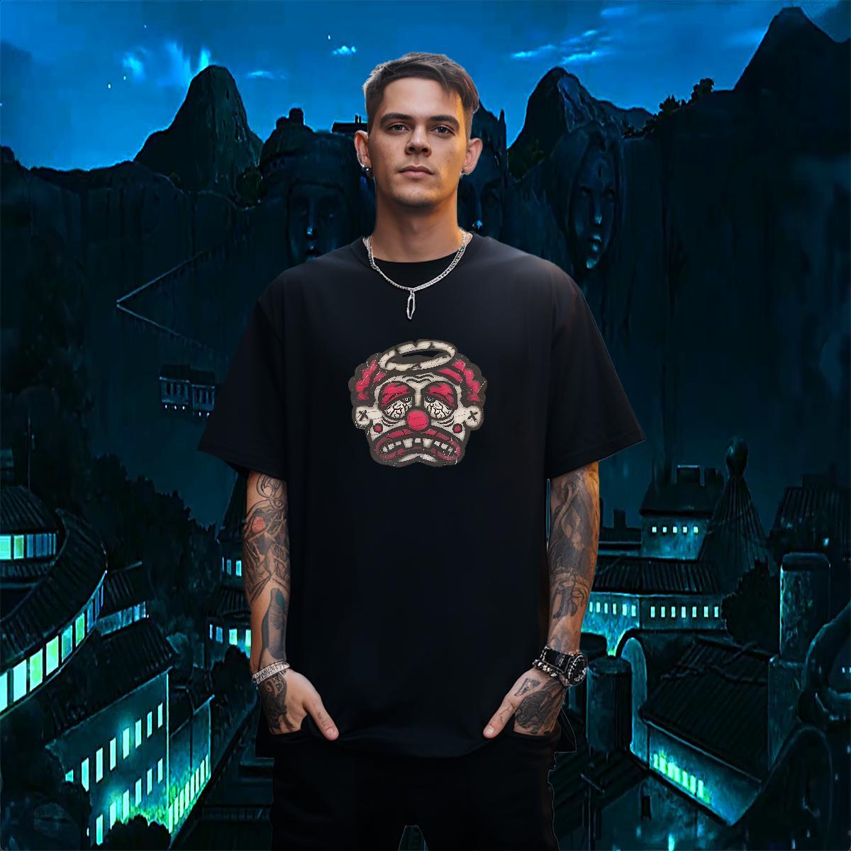 Classic Mens T Shirts 100% Cotton 230g skull Casual Beach DIY Crew Neck Men Clothes T-Shirt Wholesale Tees Shirts