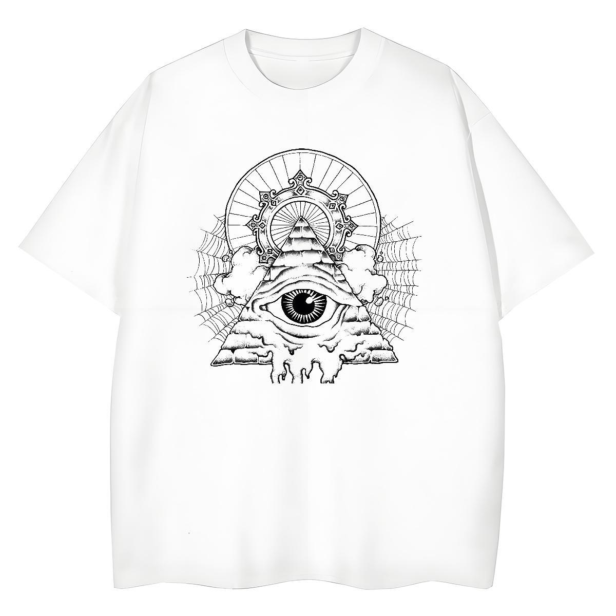 Popular Man T Shirts 230g 100% Cotton eye of the devil Street Casual Custom Big Size Breathable Soft Couples T Shirts Designer Fashion Tops Shirt