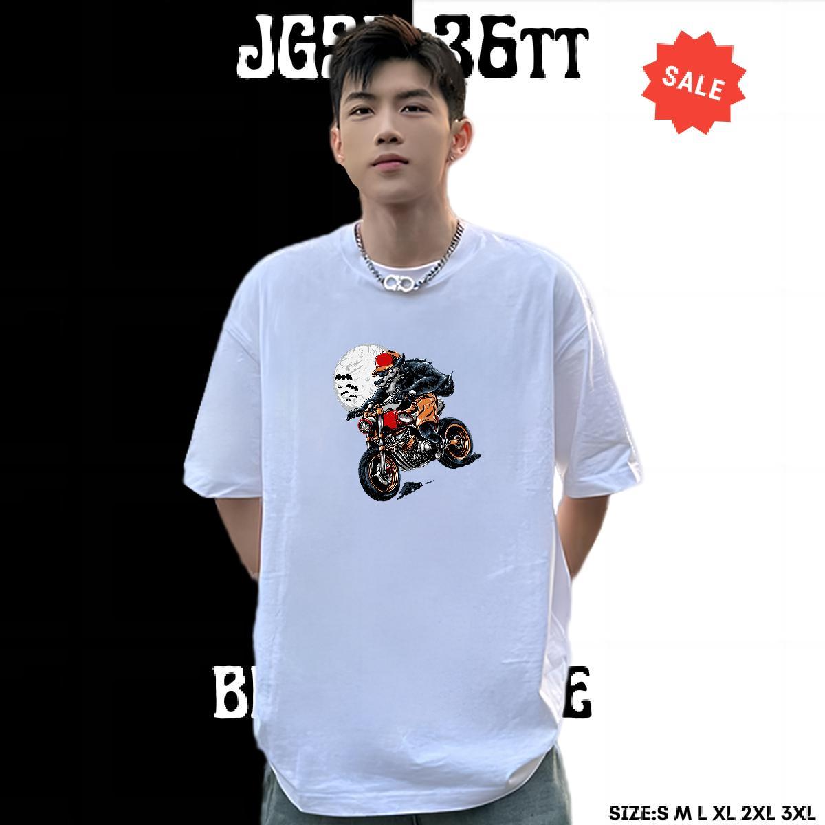 Loose Fit Mens T Shirts 230g Cotton skull Hip Hop White Plus Size Pure Cotton Men Tees 2024 New Wear