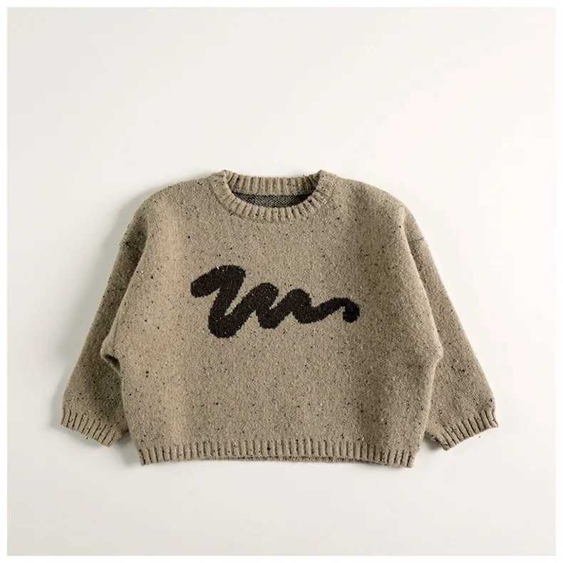4303 purchase 2 wholesale childrens sweaters 2024 autumn and winter new boys knitted sweater color spotted alpaca wool pullover topW240824