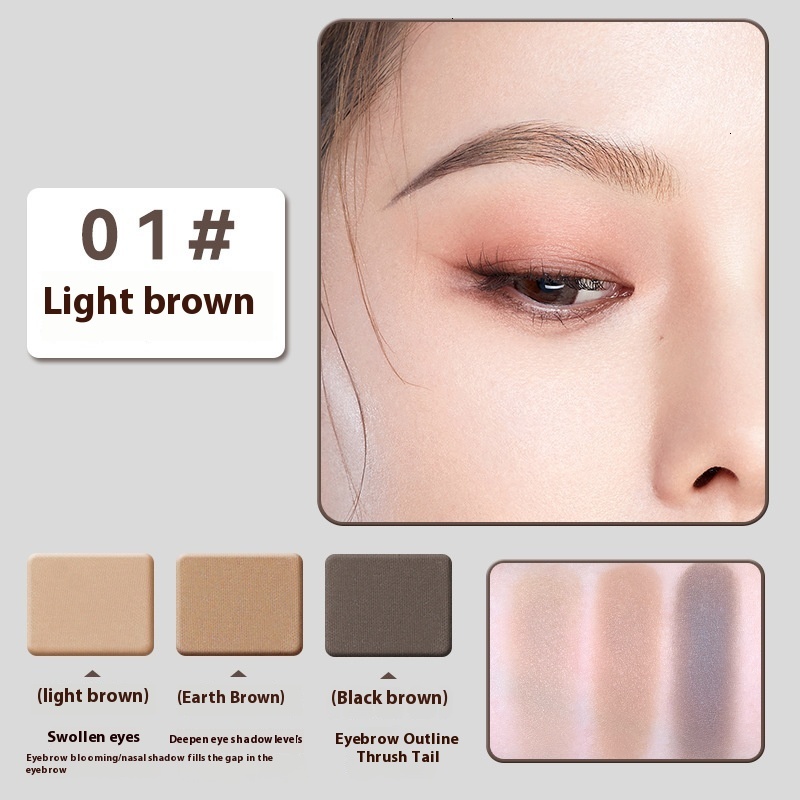 Triple Play of Colors by NOVO Mist - Professional Quality Eyebrow Pencil with Shaving Disc, Eye & Nose Shadow Application Toolkit