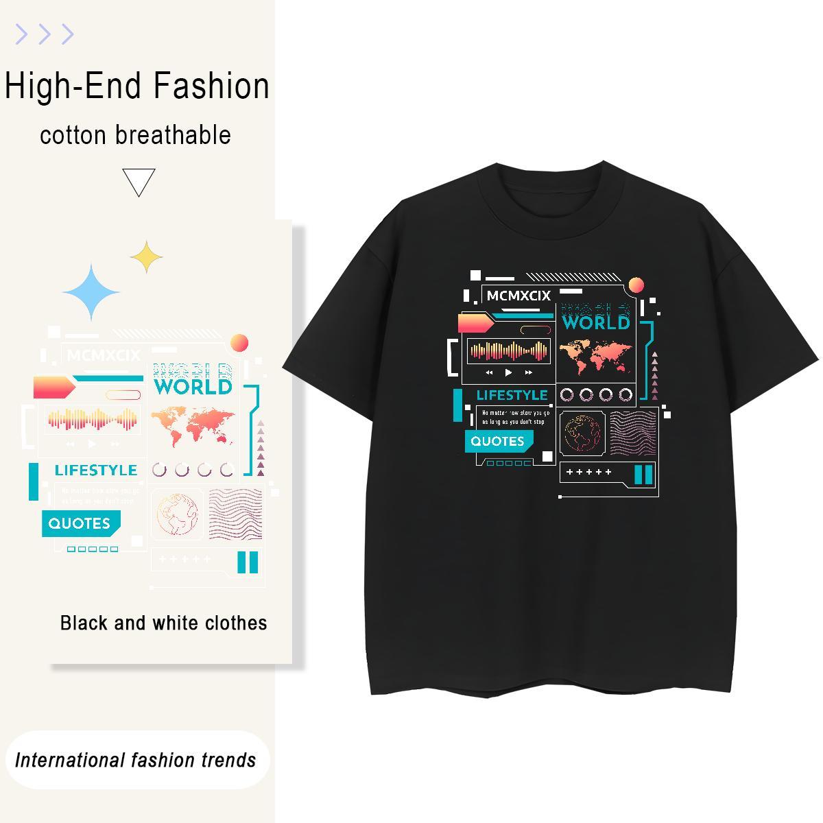 Loose Woman Tshirt 100% Cotton 230g letter Daily Wear T Shirt For Woman Round Neck Short Sleeve Custom Cartoon Tees