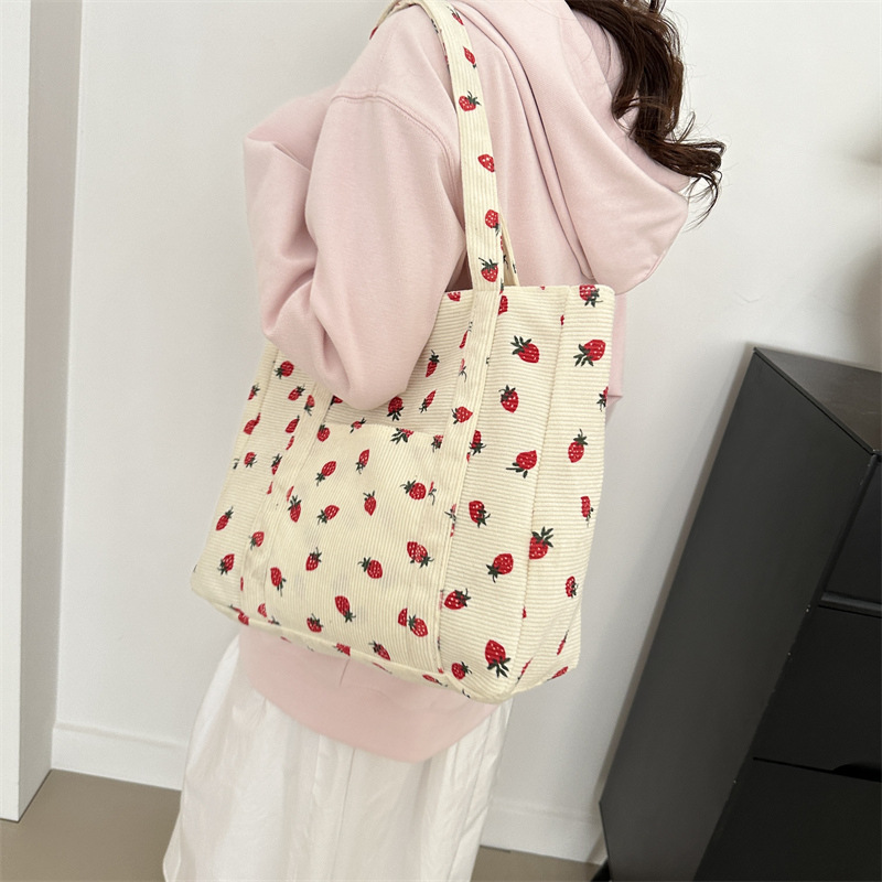 Handheld tote bag large capacity beautiful simple fashionable college style casual personalized shoulder bag