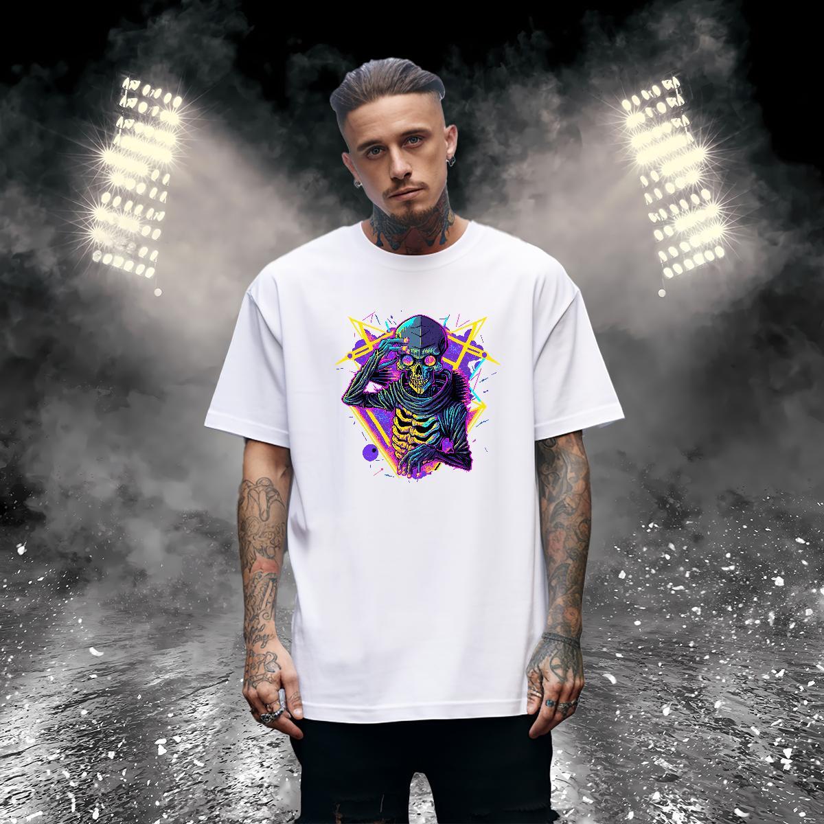 Soft Mens T Shirts 100% Cotton 230g skull Street wear Hip Hop Graphic Breathable Soft Couples T Shirts DIY Polos