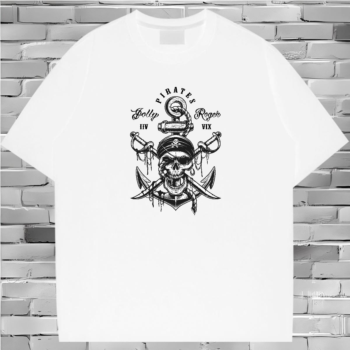 High Quality Man T Shirts 230g 100% Cotton skull Outdoor DIY Logo Oversized Short Sleeve O-Neck Men Tees Factory Direct Tops Shirt