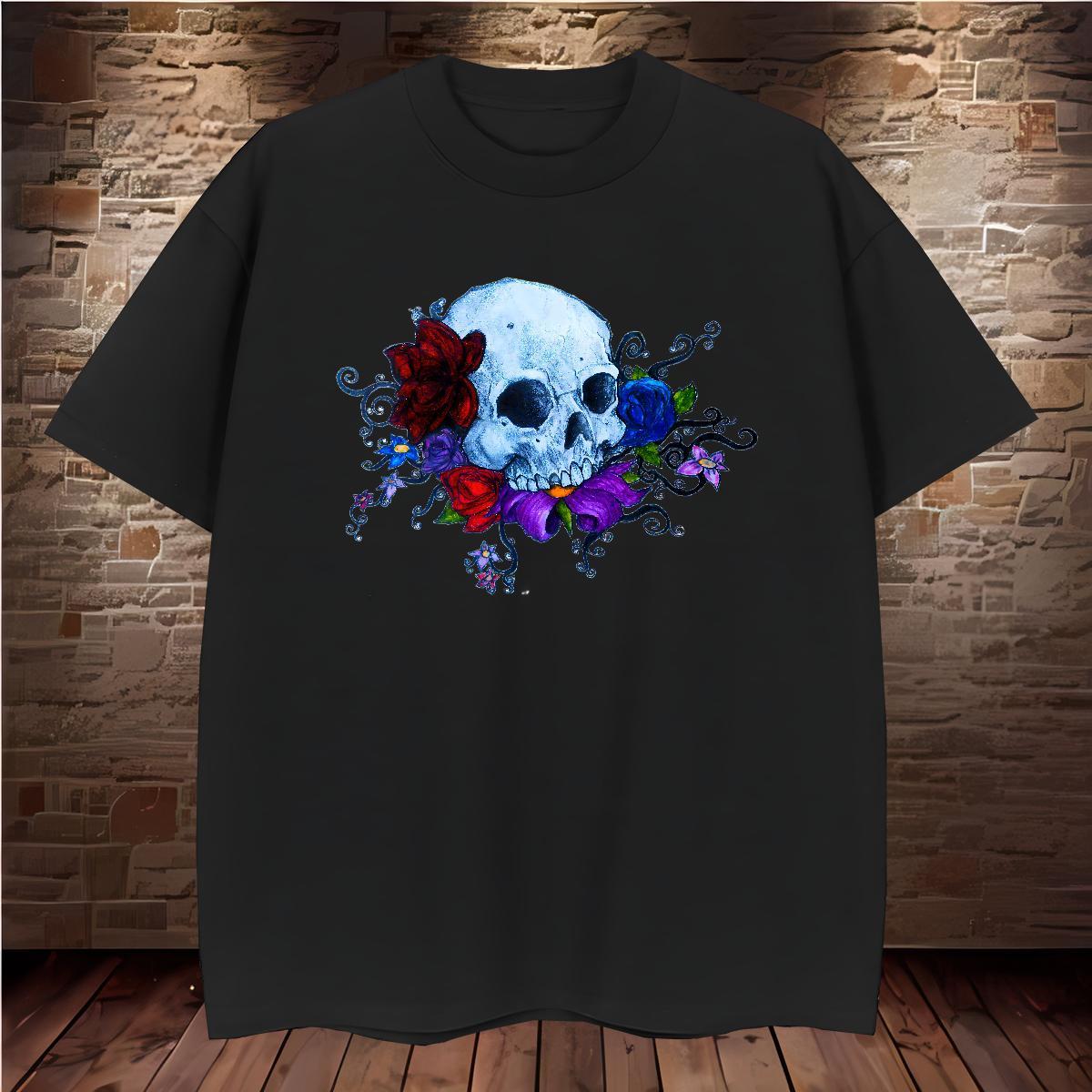 Loose T Shirt For Man 230g 100% Cotton flower Casual Daily Wear DIY Logo Oversized Breathable Short Sleeve Couples T Shirts Classic Clothes