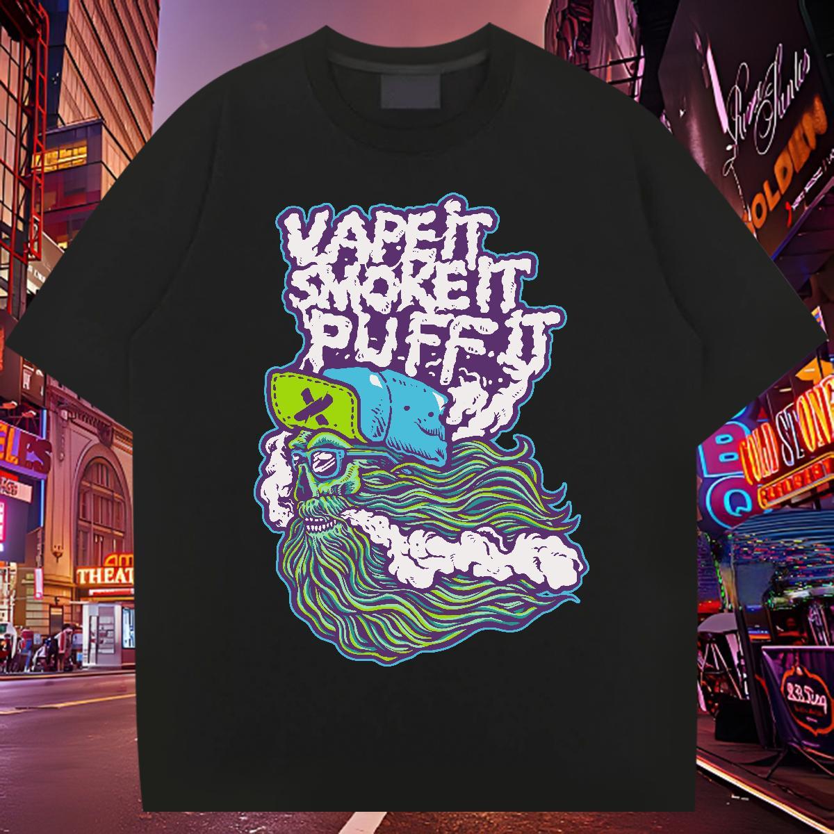Popular T Shirt For Man 230g Cotton skull Summer Casual Custom Cartoon Breathable Crew Neck Couples T Shirts Fashion Design Top Tees