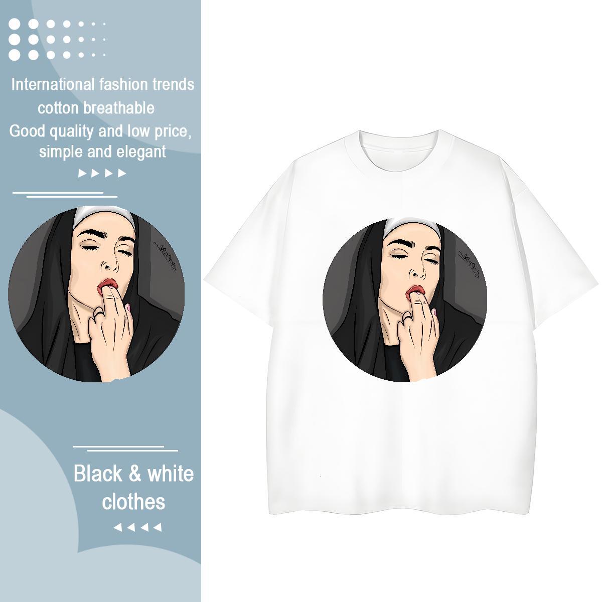 Designer Nice Lady T shirt 230g Cotton nun Sports Street Wear T Shirts Women Round Neck Short Sleeve Custom Printing Tops