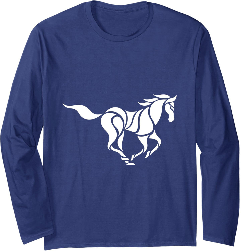 Long Sleeve Shirts for Men sweatshirt Horse Lovers Gift Feeling Free Riding Wild Horse Run Away Long Sleeve Tee Streetwear Casual tops clothes