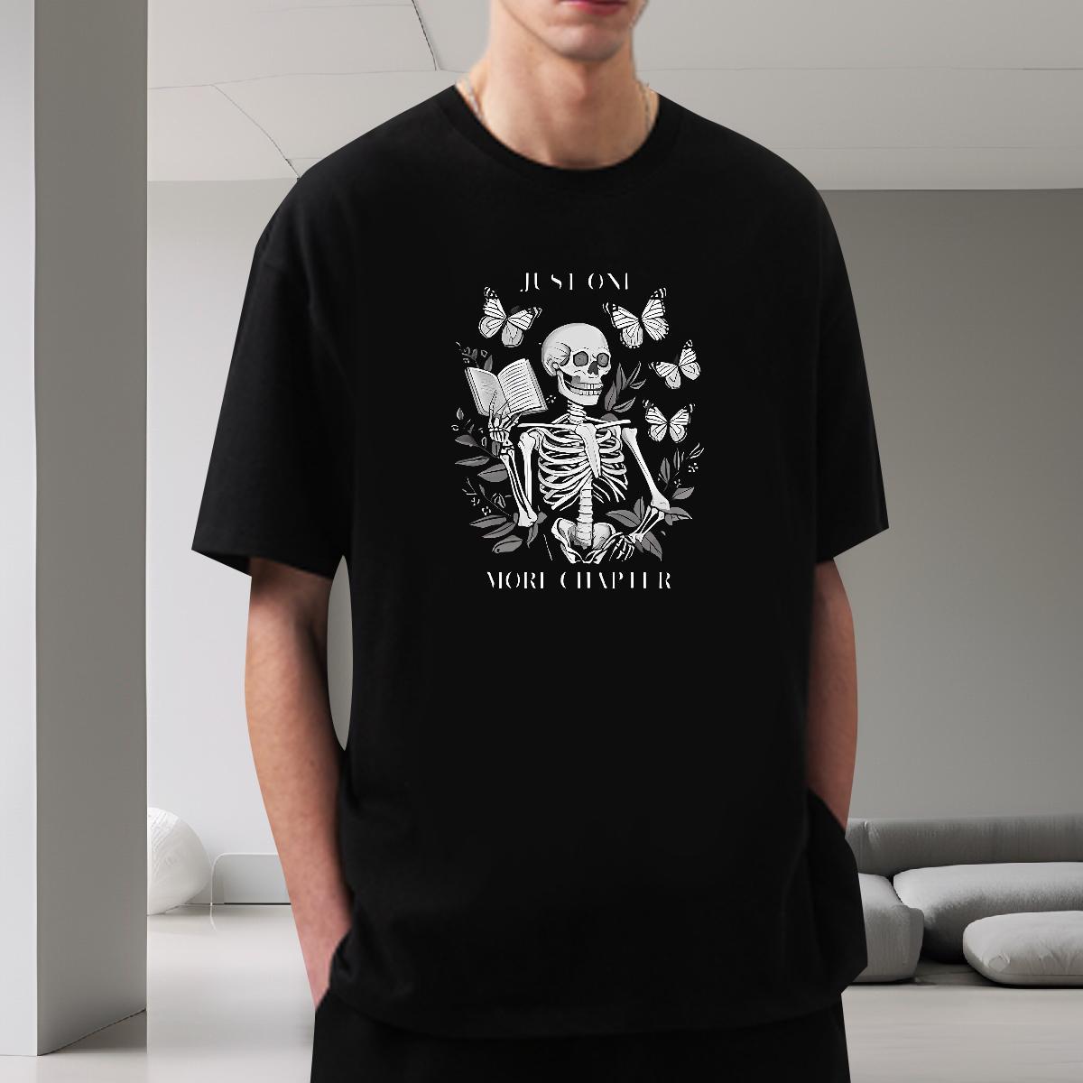 Unisex Mens T Shirts 100% Cotton 230g skull Casual Beach Custom Anime Breathable Crew Neck Men Tops Tees 2024 Summer Tops Shirt