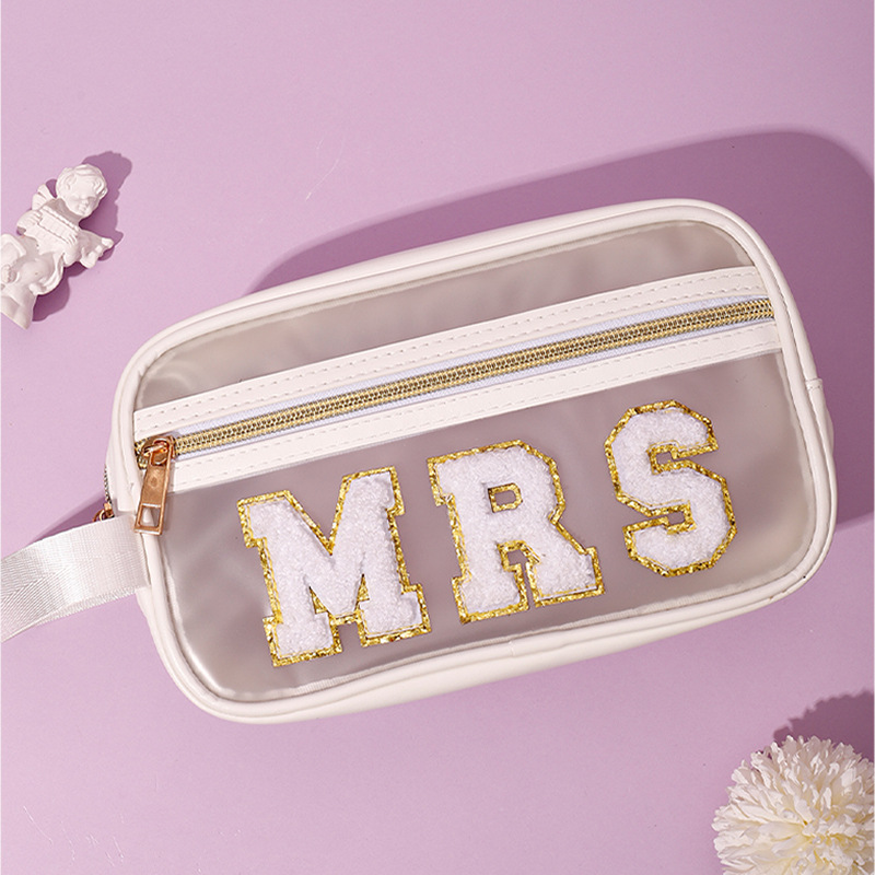 Women Bag Popular Transparent Hand-held Cosmetic Bag Embroidered Makeup Bag Toiletry Bag Free shipping