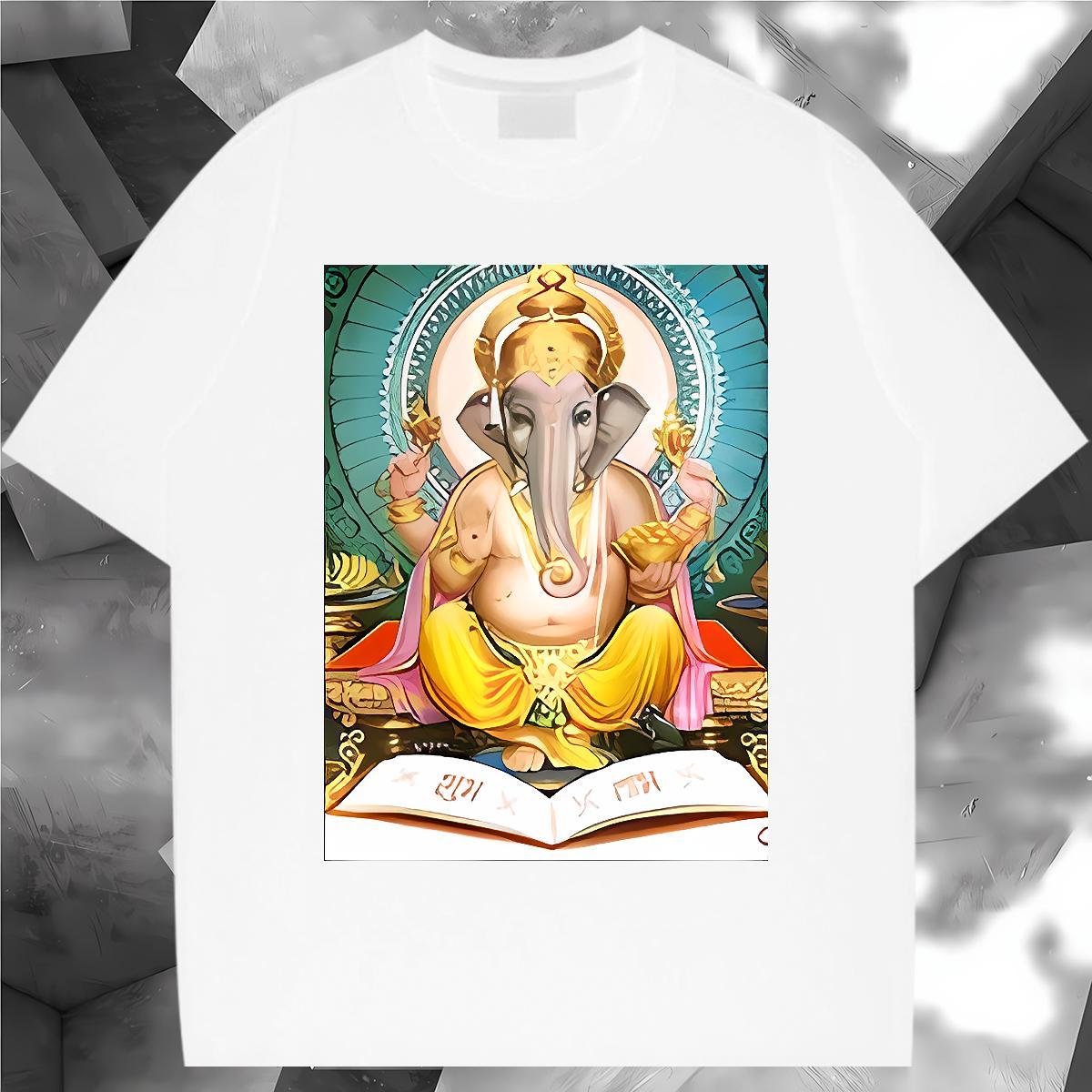 Comfortable Man T Shirts 230g Cotton elephant Daily Wear Custom Print Oversized O-Neck Short Sleeve Men Clothes T-Shirt 2024 Summer Tshirts
