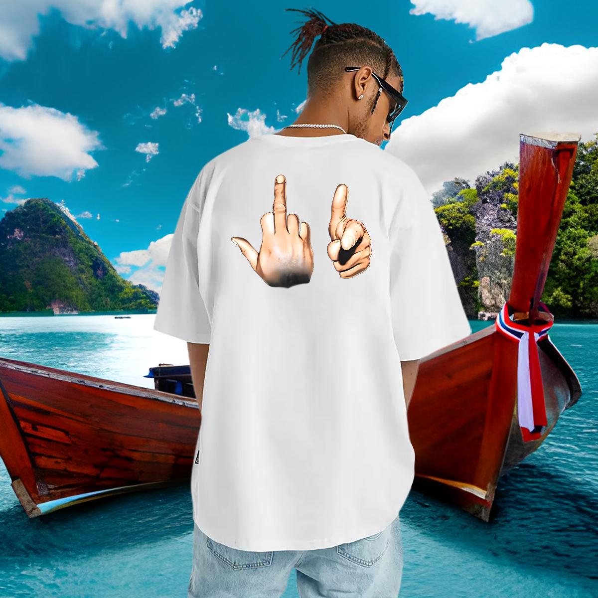 Cool Design Man T Shirts 230g Cotton hands Casual Beach Custom Printing Round Neck Short Sleeve Tshirt for Man Woman Fashion Tees Shirts
