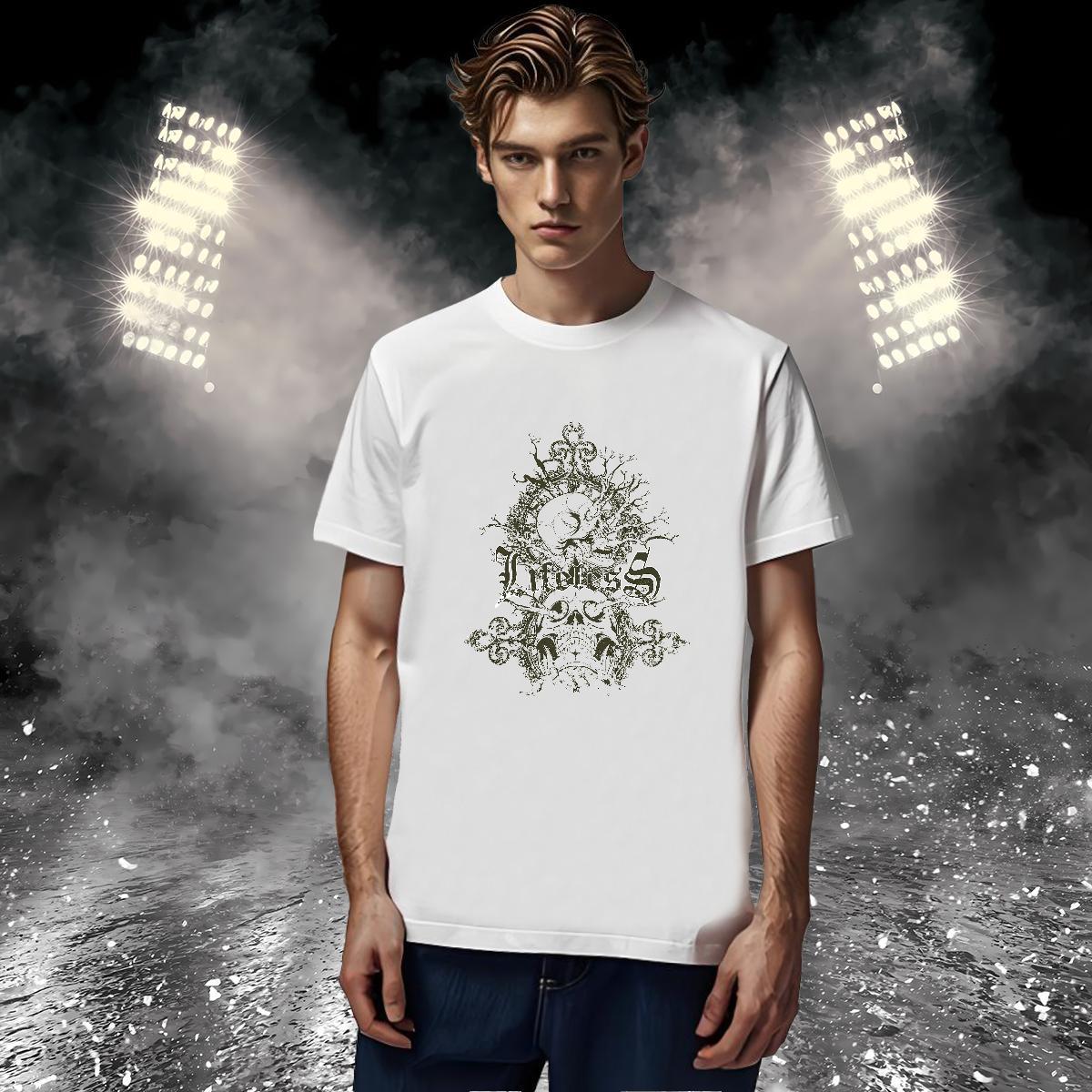 Free Shipping T-Shirts for Men 230g 100% Cotton skull Beach Floral Print Round Neck Short Sleeve Men Tshirts Fashion Casual Tops