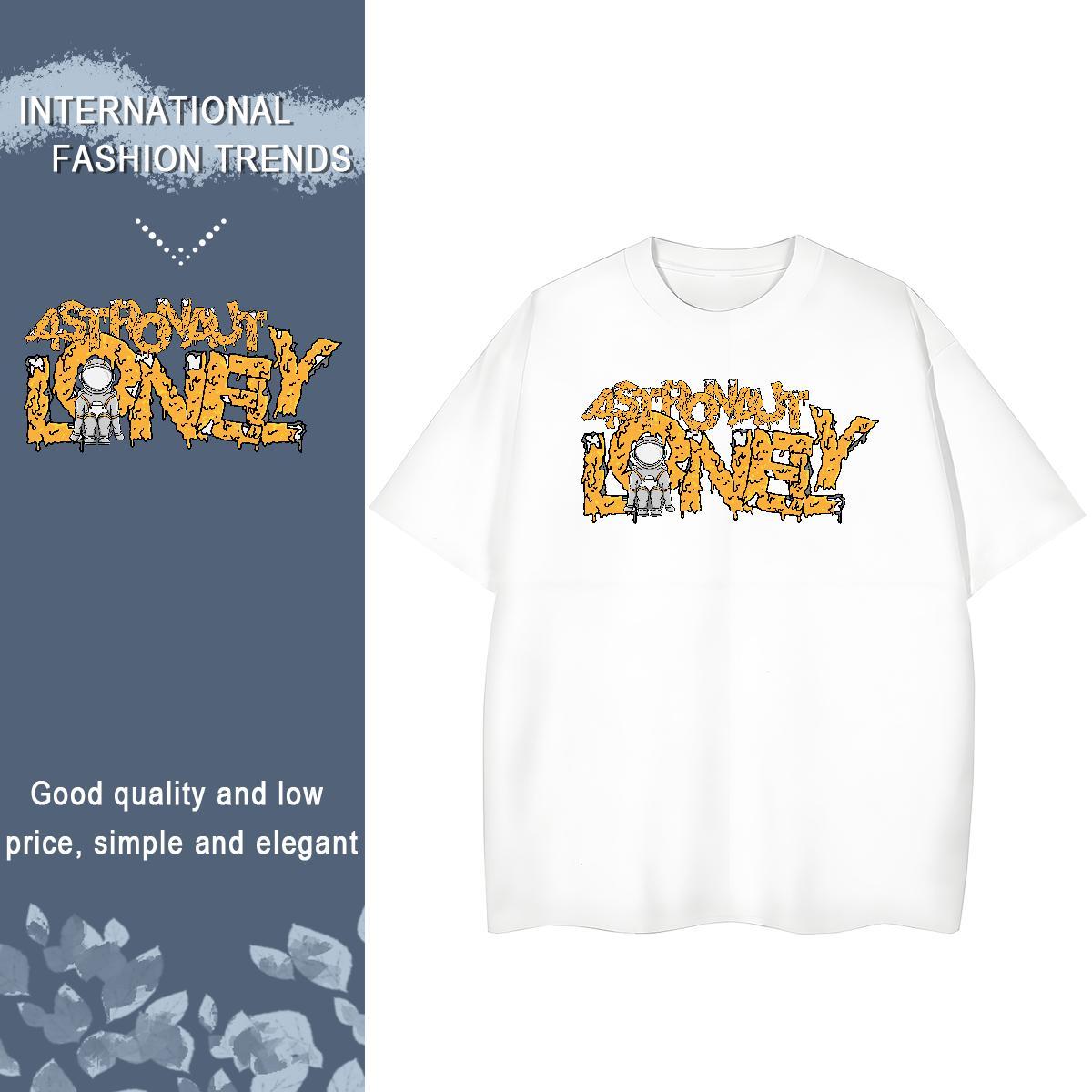 Comfortable Womens Tshirts 230g Cotton planet Casual Beach T shirt Short sleeve Soft Custom Printing Wear