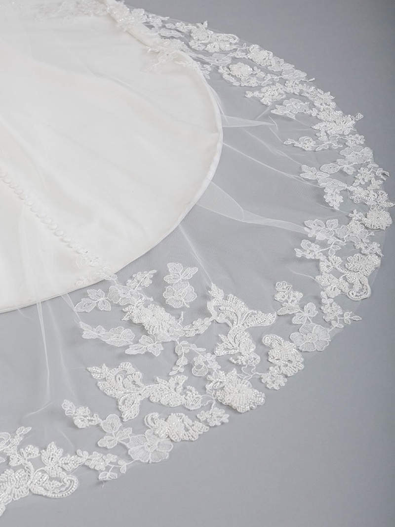 Lace Wedding Veils CathedralAppliques Veil Bridal Soft Tulle Headpiece Wraps Accessories