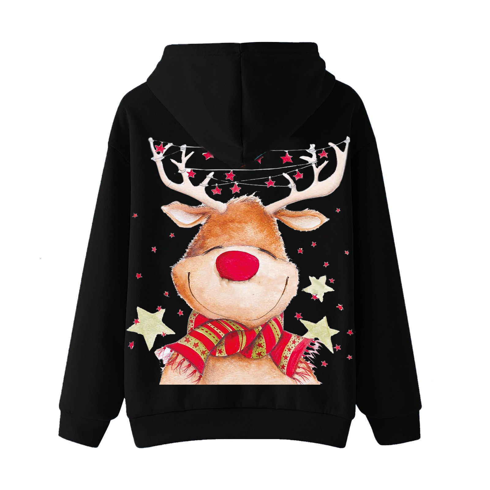 New Christmas hooded jacket for clothing, deer print women's hoodie dongdumaoyi