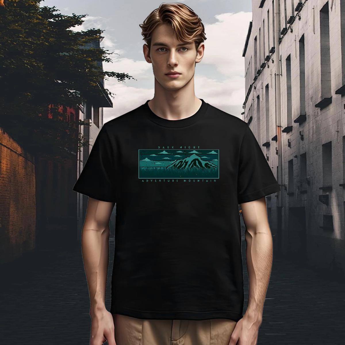 Designer Mens T Shirts 230g 100% Cotton mountains Spring Summer Graphic Breathable Crew Neck Men Clothes T-Shirt Customized Tops Shirt