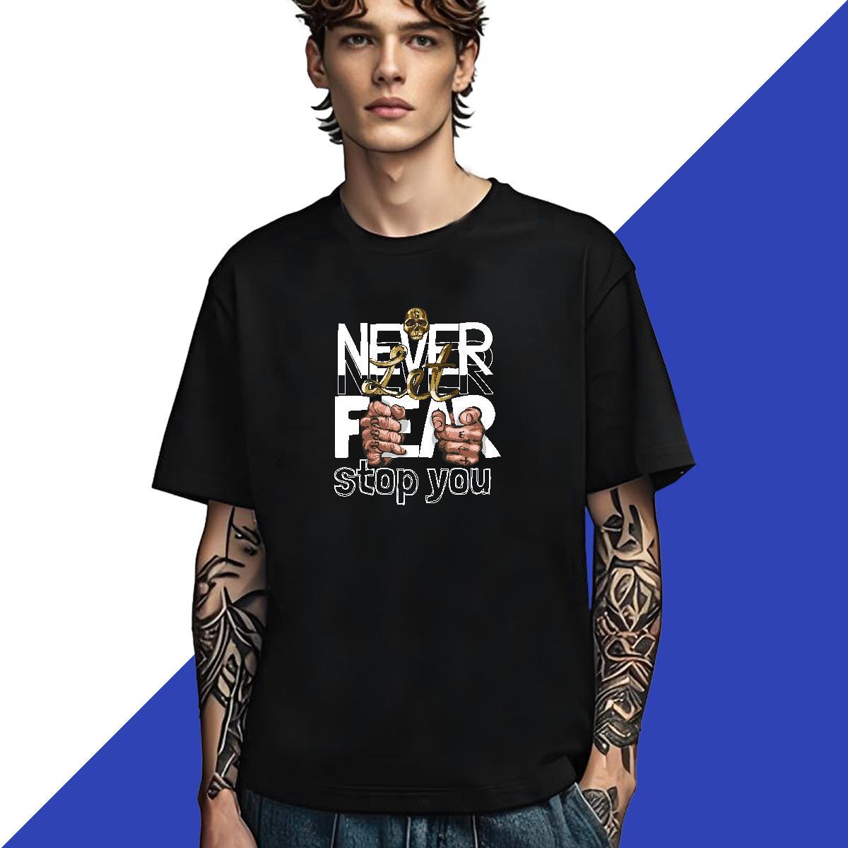Loose Fit T Shirt For Man 100% Cotton 230g hand- Casual Customized Print Breathable Soft Men Tshirts 2024 New Tops