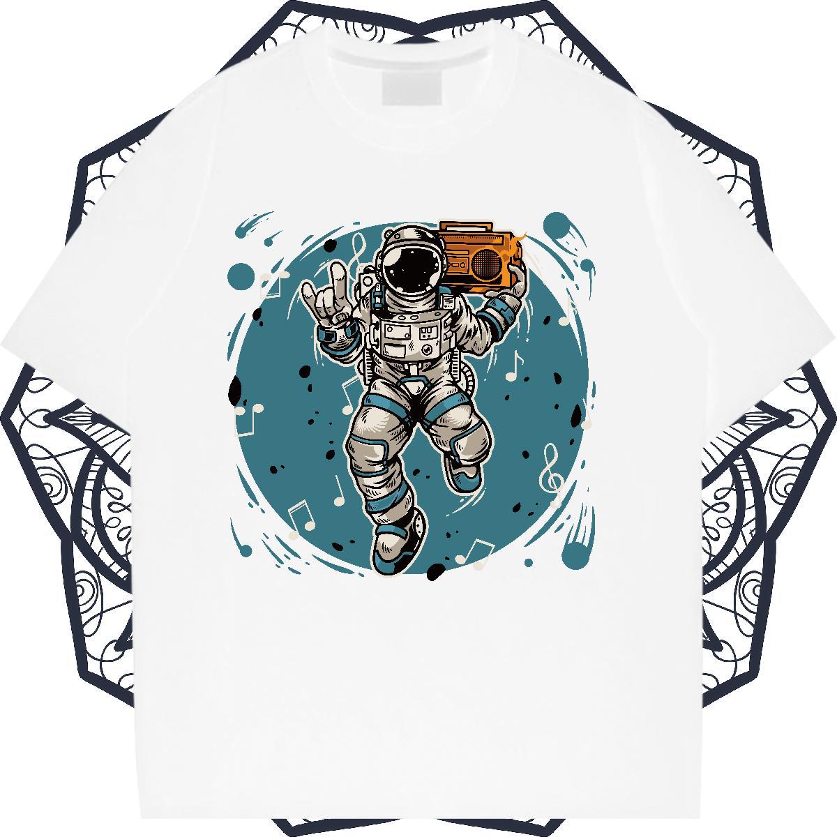 Unisex Lady T shirt 230g 100% Cotton universe Street Casual T Shirt For Woman Breathable Short Sleeve Floral Print Clothings
