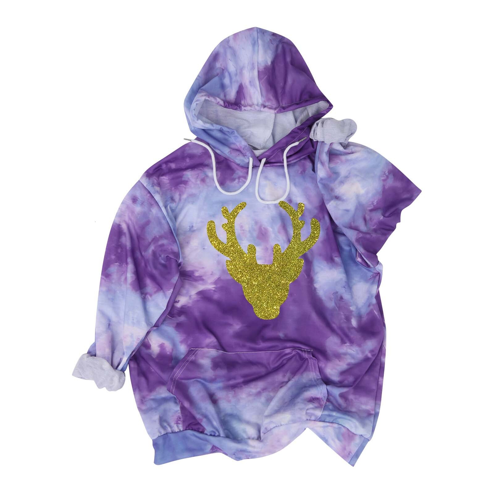 Fashion Autumn/Winter Hoodie Trend Digital Printed Long Sleeve Middle Length Female dongdumaoyi