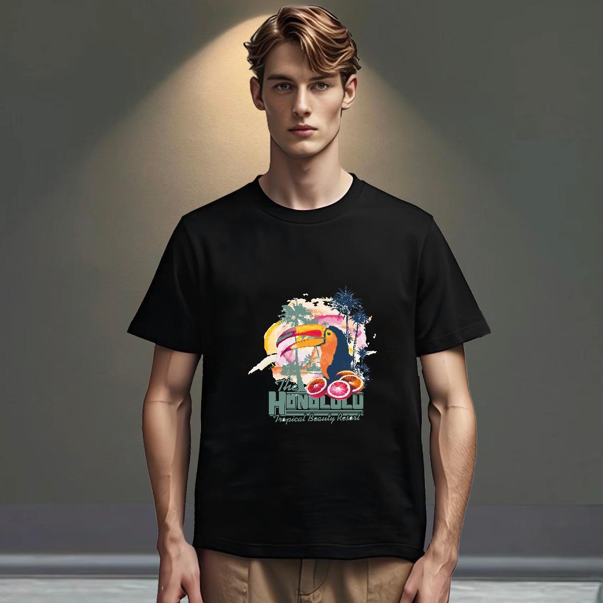 TOP Quality T-Shirts for Men 100% Cotton 230g tree Hip Hop Street Custom Printed Breathable Short Sleeve Men Tees 2024 New Tops