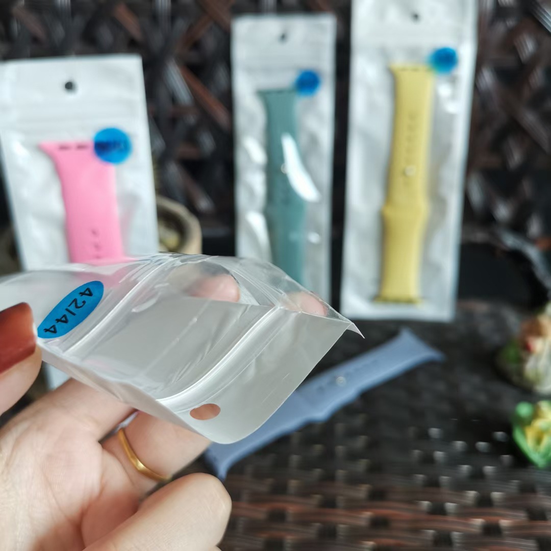 Poly Bags Clear Plastic Opp Packing Zipper Package Accessories Display Retail Box Bag Handles For Watch Band 40mm 44mm 45mm 49mm 38mm 42mm Woman Leath
