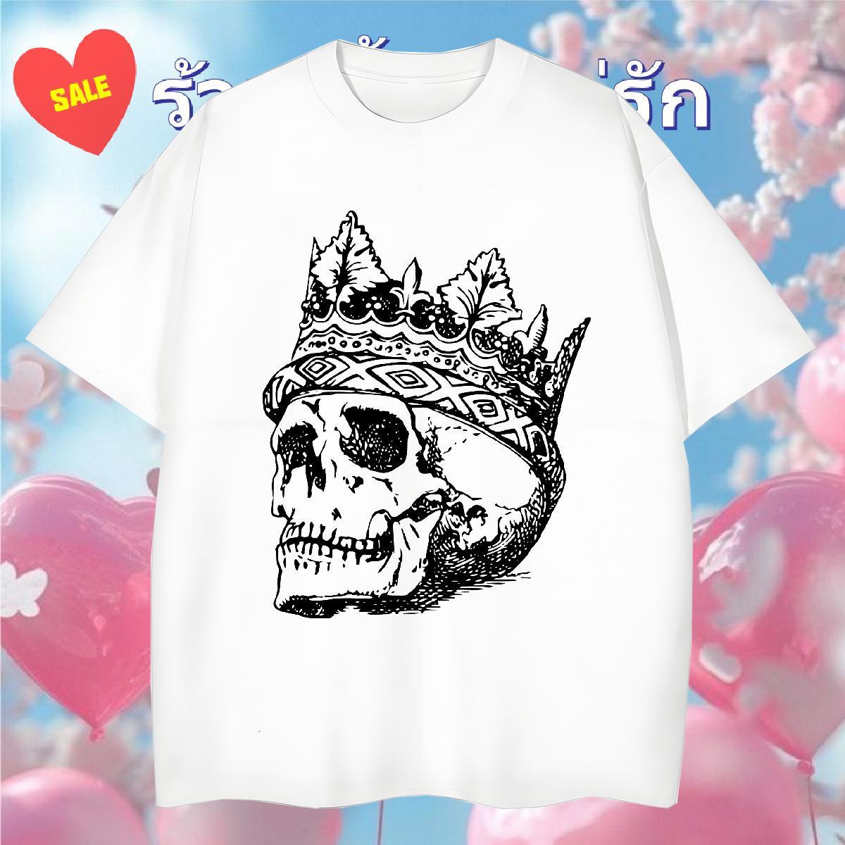 Cool T-Shirts 230g Pure Cotton skull Beach Custom Print Plus Size Breathable Short Sleeve Men Tshirts DIY Customized Polos