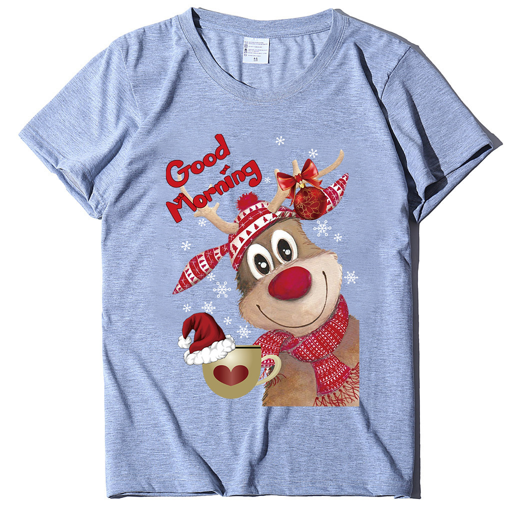 Good Morning Women's European Short sleeved T-shirt dongdumaoyi