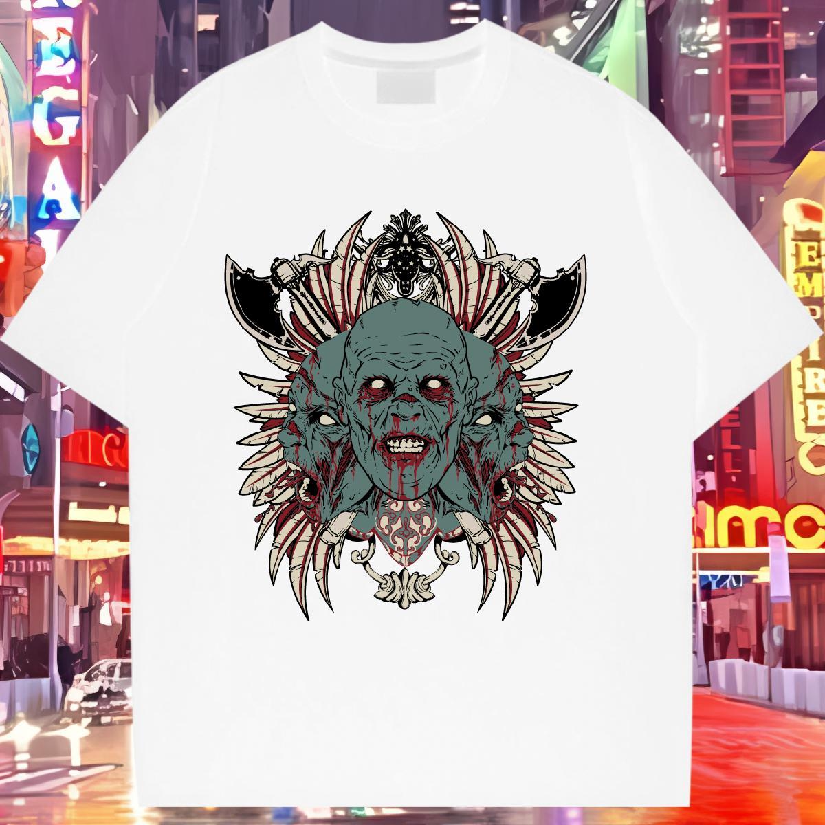 Loose fit Women Tshirts 230g Cotton demon Casual Daily Wear T shirt Breathable Crew Neck DIY Logo Clothings