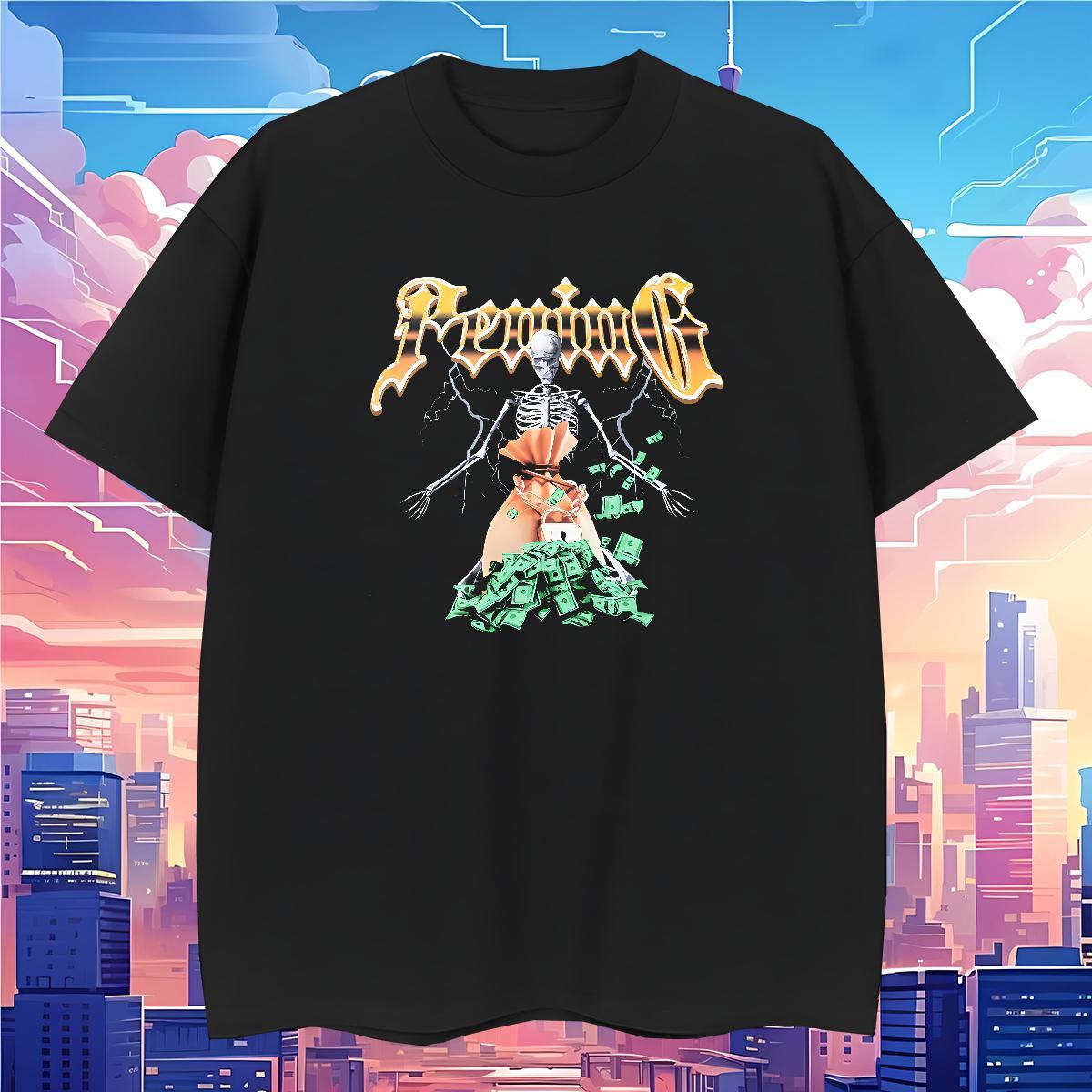 Loose T shirt 100% Cotton 230g skull Daily Wear Oversized Breathable Short Sleeve Men Clothes T-Shirt Customized Tops Shirt