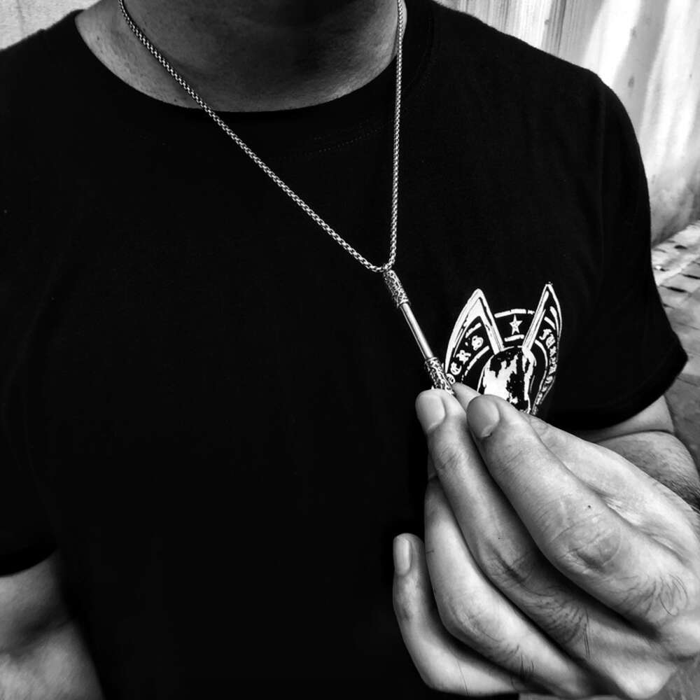 Black Mythical Saint Returns, Sun Wukong's Ruyi Golden Hoop Necklace, Sea God Needle Titanium Steel Pendant, Hip hop Men's and Women's 