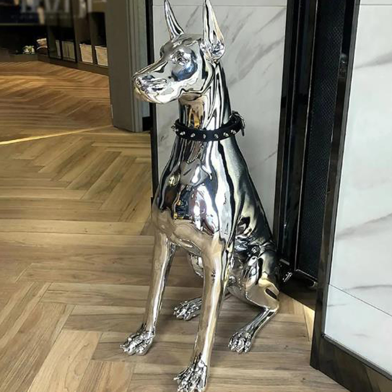 Decorative Objects Figurines Home Decor Sculpture Doberman Dog Large Size Art Animal Statues Figurine Room Resin Statue Ornamentgift Holiday Gift