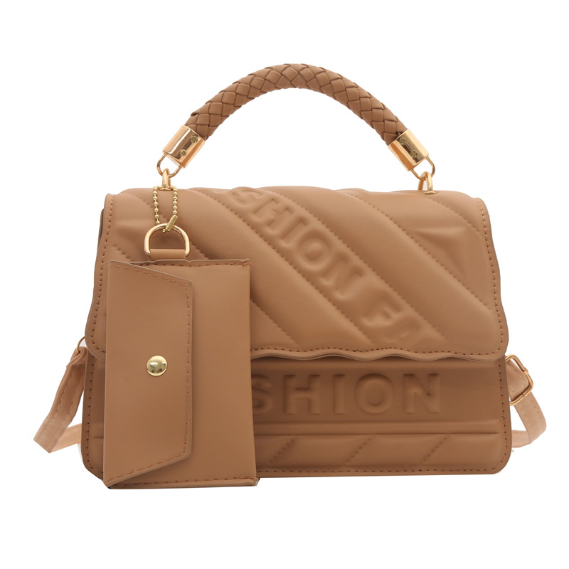 New Pure 2024 Embossed Dice Mother Bag, Fashionable And Stylish Shoulder Bag, Personalized Texture Crossbody Small Square Bag