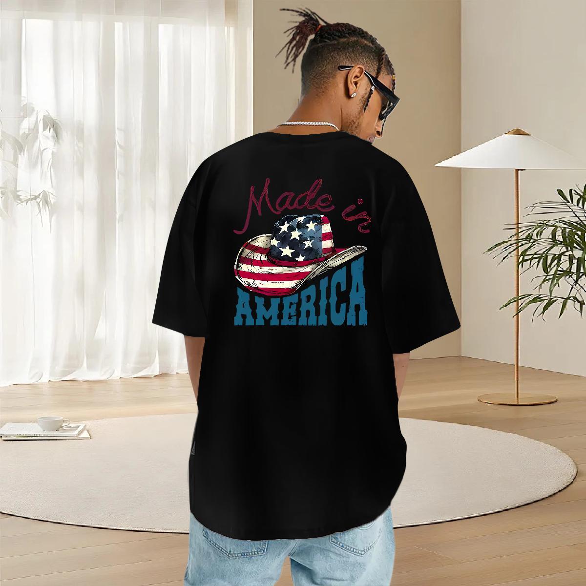 Cool Men T Shirts 230g 100% Cotton letter Outdoor Cartoon Print Crew Neck Men Tshirts Free Shipping Clothes