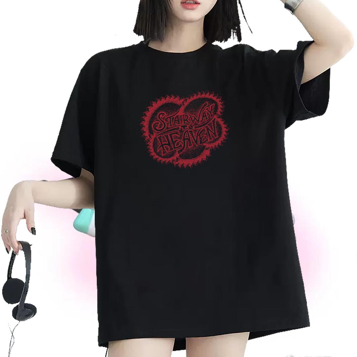 Soft Lady T shirt 230g Cotton letter Hip Hop T-Shirts for Women O-Neck Short Sleeve Cartoon Floral Printing Tops Tees