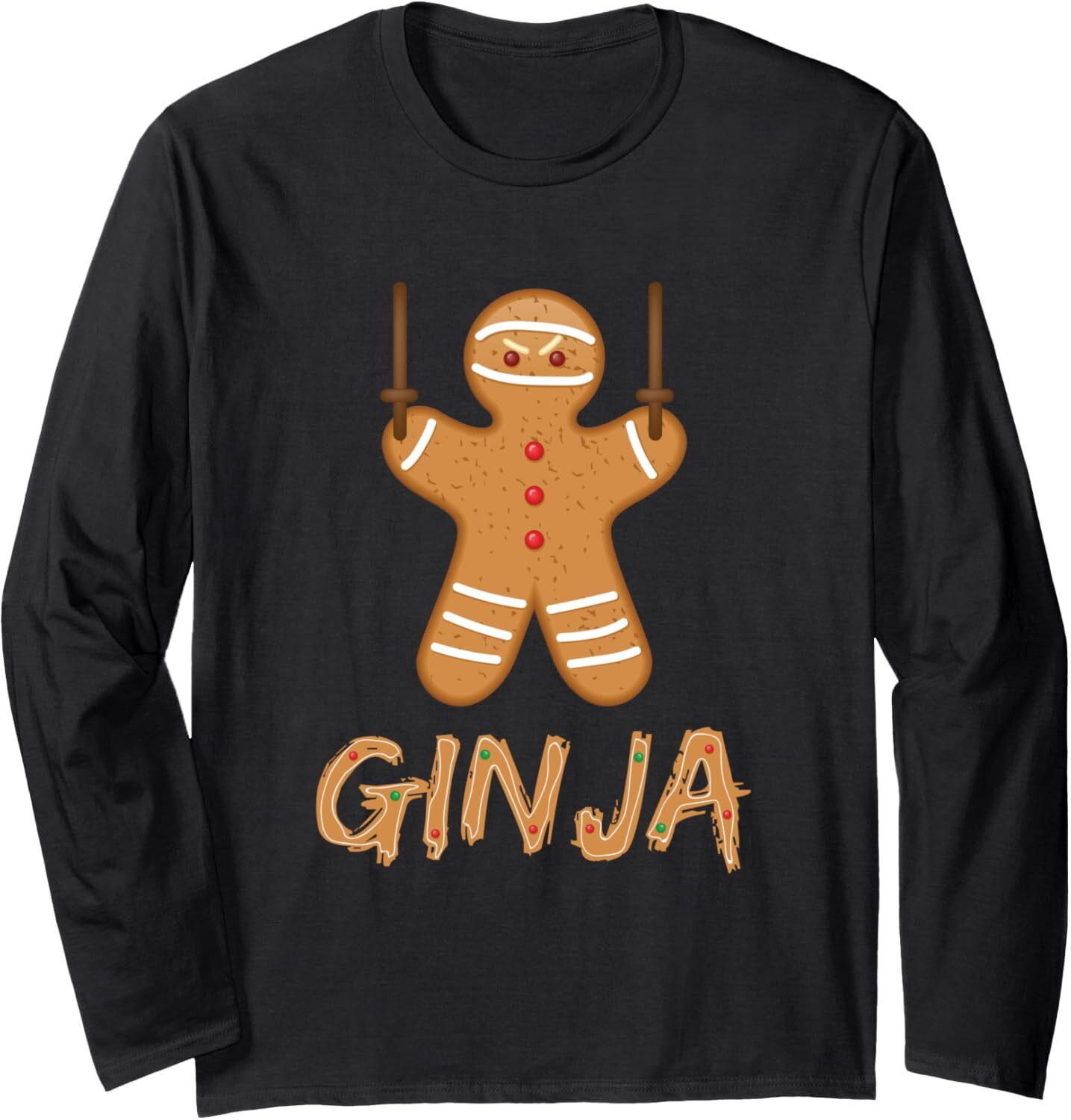 Long Sleeve Shirts for Men sweatshirt Ginja Funny Ginger Cookie Ninja Christmas Cartoon Cookie Long Sleeve Tee Streetwear Casual tops clothes