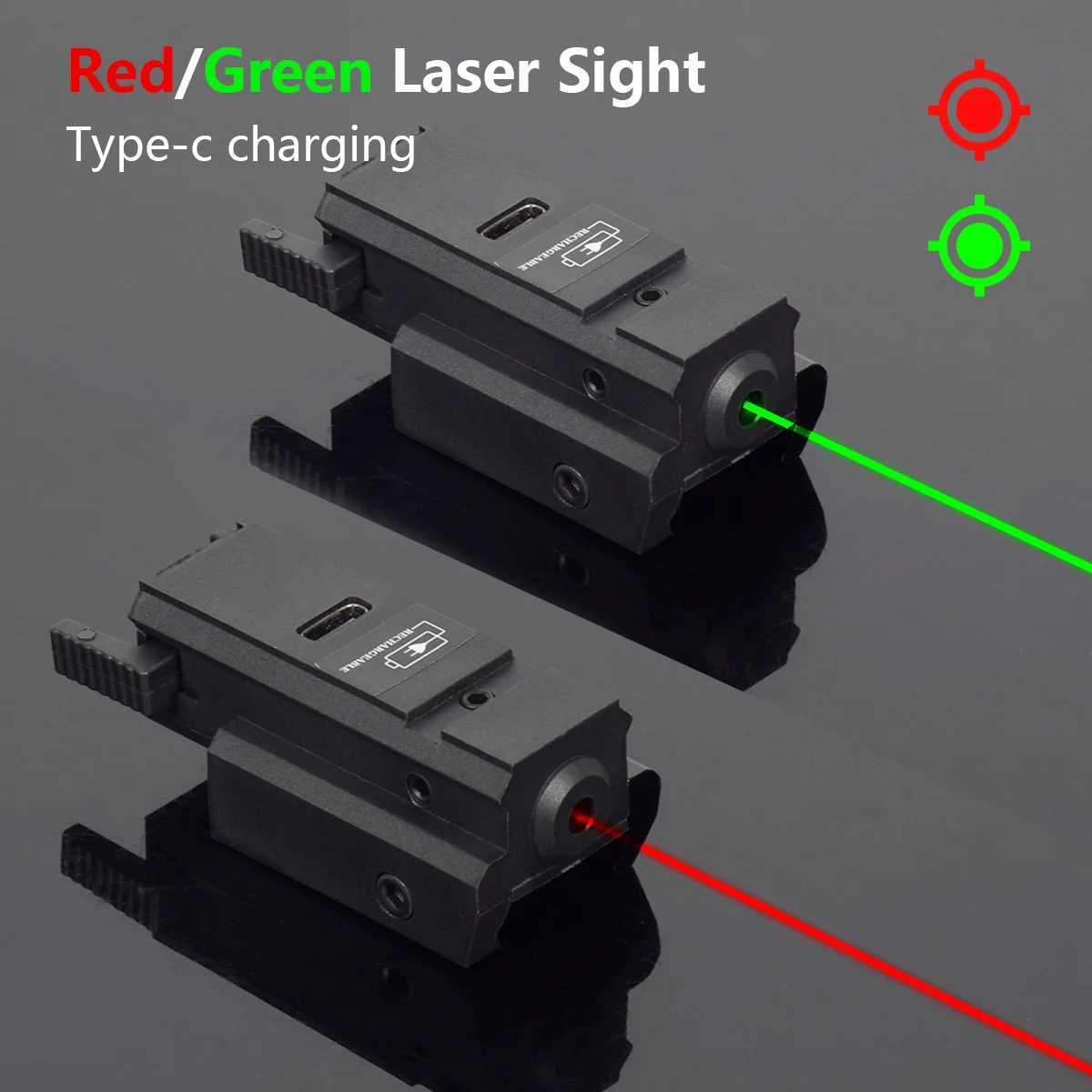 USB charging laser green red dot sight 11mm 20mm tactical hunting pistol manual gun G 17 19 outdoor charging portable power supply CL240826